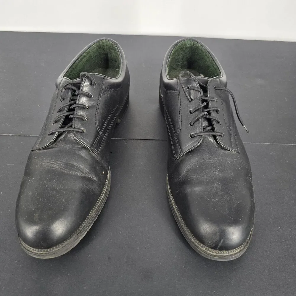 Dockers Oxford Shoes Mens 10M Black Leather Lace Up Uniform Work Dress Lug Sole